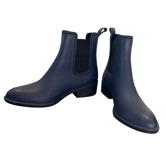 Jeffrey Campbell Womens 10‎ Havana Last Blue Ankle Rain Chelsea Boots Designer - Picture 1 of 7